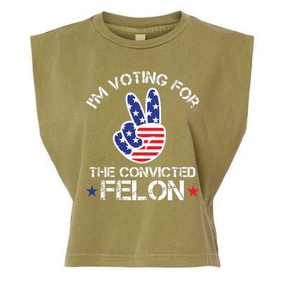 IM Voting For The Convicted Felon Garment-Dyed Women's Muscle Tee