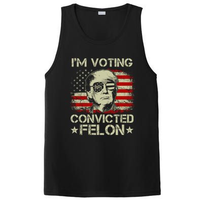 Im Voting For The Convicted Felon Trump 2024 American Flag Vintage PosiCharge Competitor Tank