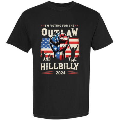 IM Voting For The Outlaw And The Hillbilly 2024 Us Flag Garment-Dyed Heavyweight T-Shirt