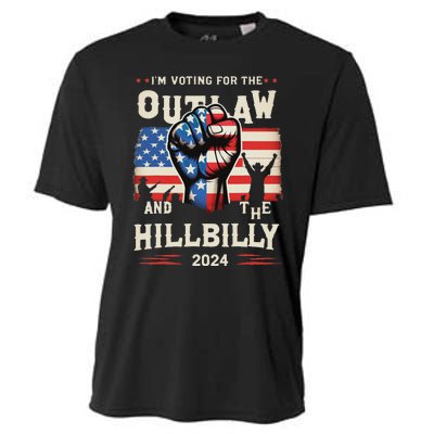 IM Voting For The Outlaw And The Hillbilly 2024 Us Flag Cooling Performance Crew T-Shirt