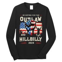 IM Voting For The Outlaw And The Hillbilly 2024 Us Flag Long Sleeve Shirt