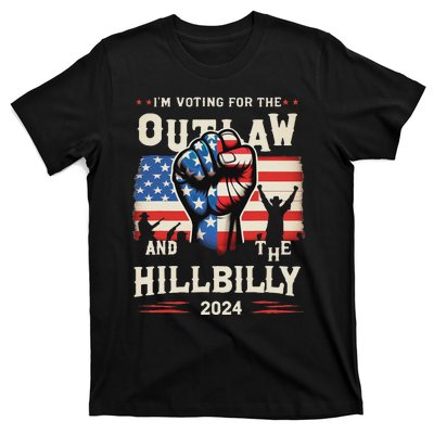 IM Voting For The Outlaw And The Hillbilly 2024 Us Flag T-Shirt