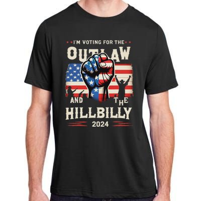 IM Voting For The Outlaw And The Hillbilly 2024 Us Flag Adult ChromaSoft Performance T-Shirt