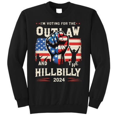 IM Voting For The Outlaw And The Hillbilly 2024 Us Flag Tall Sweatshirt