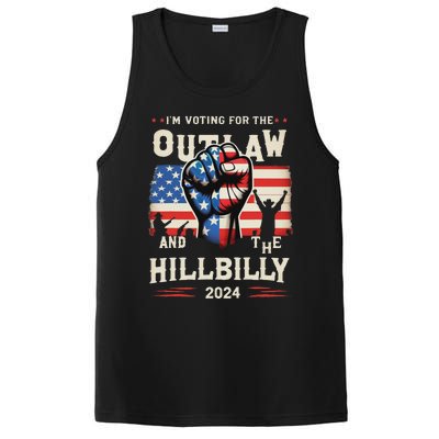 IM Voting For The Outlaw And The Hillbilly 2024 Us Flag PosiCharge Competitor Tank