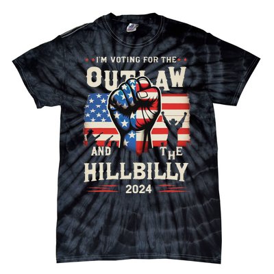 IM Voting For The Outlaw And The Hillbilly 2024 Us Flag Tie-Dye T-Shirt