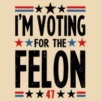 Im Voting For The Felon 47 Drawstring Bag