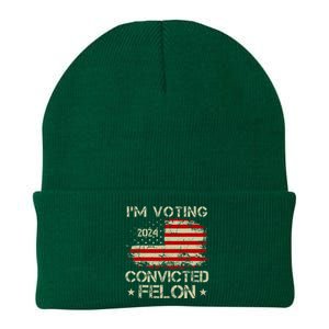 IM Voting For The Convicted Felon Funny Pro Trump 2024 Knit Cap Winter Beanie