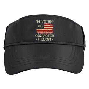 IM Voting For The Convicted Felon Funny Pro Trump 2024 Adult Drive Performance Visor