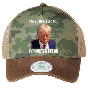 Im Voting For The Convicted Felon Funny Pro Trump 2024 Legacy Tie Dye Trucker Hat