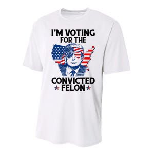 IM Voting For The Convicted Felon Funny Pro Trump 2024 Performance Sprint T-Shirt