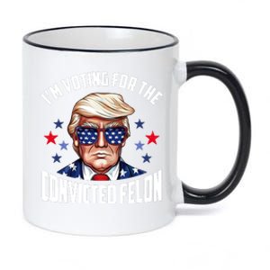 Im Voting For The Convicted Felon Funny Pro Trump Usa 11oz Black Color Changing Mug