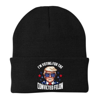 Im Voting For The Convicted Felon Funny Pro Trump Usa Beanie