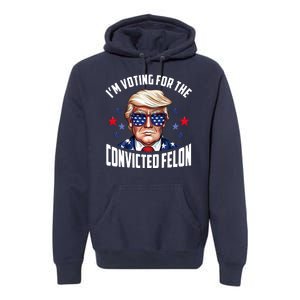 Im Voting For The Convicted Felon Funny Pro Trump Usa Premium Hoodie