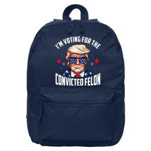 Im Voting For The Convicted Felon Funny Pro Trump Usa 16 in Basic Backpack