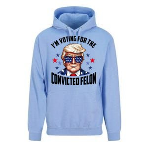 Im Voting For The Convicted Felon Funny Pro Trump Usa Unisex Surf Hoodie