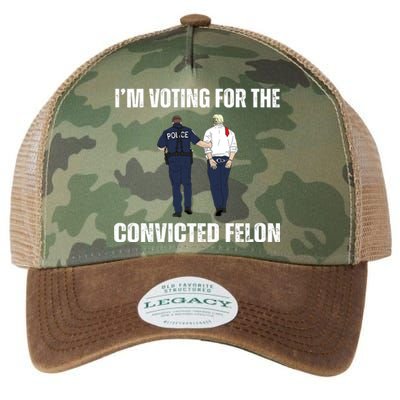 Im Voting For The Convicted Felon Funny Pro Trump 2024 Legacy Tie Dye Trucker Hat