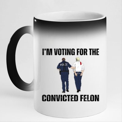 Im Voting For The Convicted Felon Funny Pro Trump 2024 11oz Black Color Changing Mug