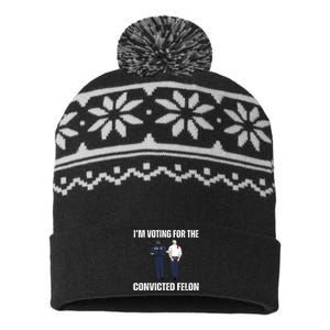 Im Voting For The Convicted Felon Funny Pro Trump 2024 USA-Made Snowflake Beanie