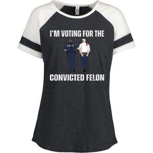 Im Voting For The Convicted Felon Funny Pro Trump 2024 Enza Ladies Jersey Colorblock Tee