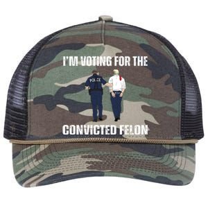 Im Voting For The Convicted Felon Funny Pro Trump 2024 Retro Rope Trucker Hat Cap