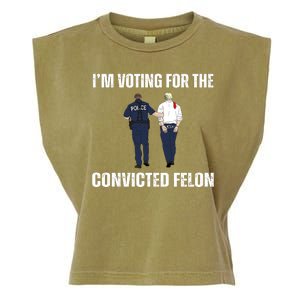 Im Voting For The Convicted Felon Funny Pro Trump 2024 Garment-Dyed Women's Muscle Tee