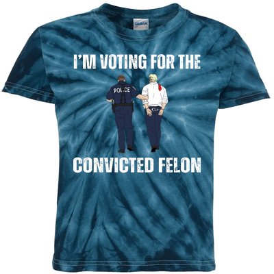 Im Voting For The Convicted Felon Funny Pro Trump 2024 Kids Tie-Dye T-Shirt