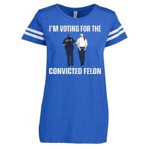 Im Voting For The Convicted Felon Funny Pro Trump 2024 Enza Ladies Jersey Football T-Shirt