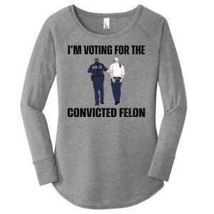 Im Voting For The Convicted Felon Funny Pro Trump 2024 Women's Perfect Tri Tunic Long Sleeve Shirt