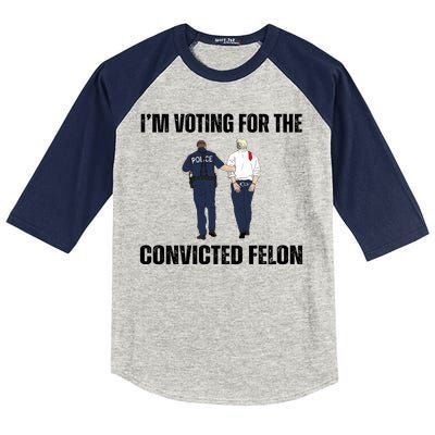 Im Voting For The Convicted Felon Funny Pro Trump 2024 Kids Colorblock Raglan Jersey