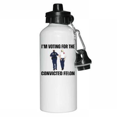 Im Voting For The Convicted Felon Funny Pro Trump 2024 Aluminum Water Bottle