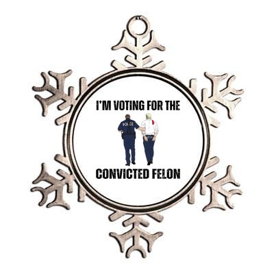 Im Voting For The Convicted Felon Funny Pro Trump 2024 Metallic Star Ornament