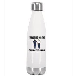 Im Voting For The Convicted Felon Funny Pro Trump 2024 Stainless Steel Insulated Water Bottle