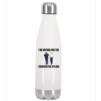 Im Voting For The Convicted Felon Funny Pro Trump 2024 Stainless Steel Insulated Water Bottle