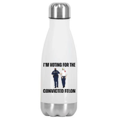 Im Voting For The Convicted Felon Funny Pro Trump 2024 Stainless Steel Insulated Water Bottle