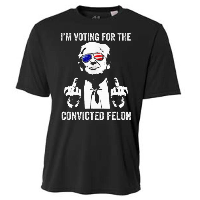 IM Voting For The Convicted Felon Funny Trump Cooling Performance Crew T-Shirt