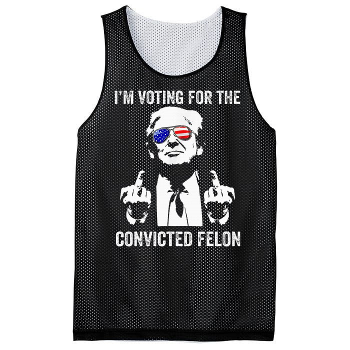 IM Voting For The Convicted Felon Funny Trump Mesh Reversible Basketball Jersey Tank