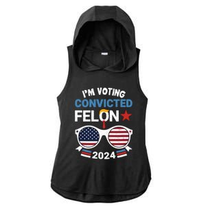 IM Voting For The Convicted Felon Ladies PosiCharge Tri-Blend Wicking Draft Hoodie Tank