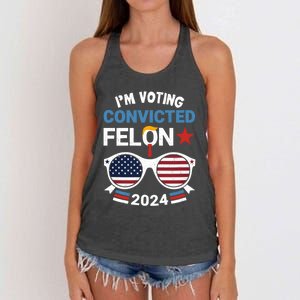 IM Voting For The Convicted Felon Women's Knotted Racerback Tank