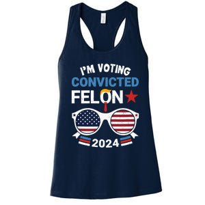 IM Voting For The Convicted Felon Women's Racerback Tank