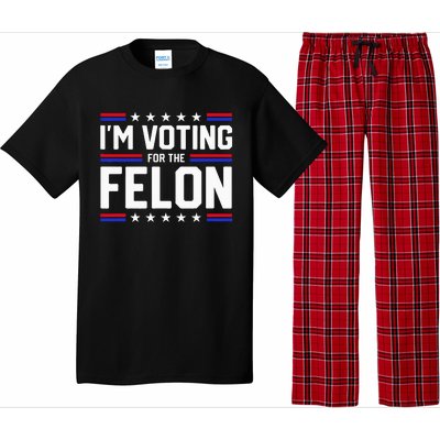 Im Voting For The Felon Political Trump 2024 Wo Pajama Set