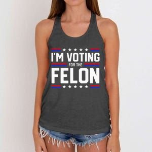 Im Voting For The Felon Political Trump 2024 Wo Women's Knotted Racerback Tank