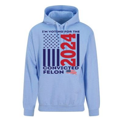 IM Voting For The Convicted Felon 2024 Unisex Surf Hoodie