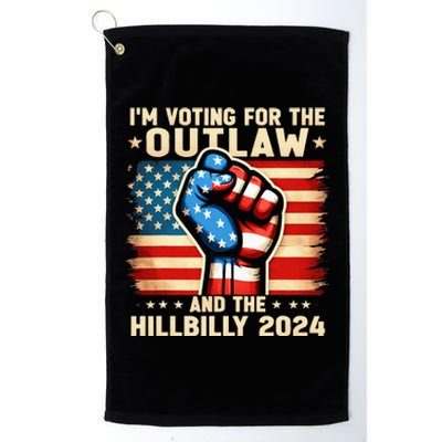 Im Voting For The Outlaw And The Hillbilly 2024 Us Flag Platinum Collection Golf Towel