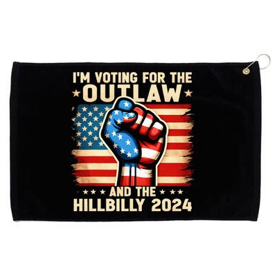 Im Voting For The Outlaw And The Hillbilly 2024 Us Flag Grommeted Golf Towel