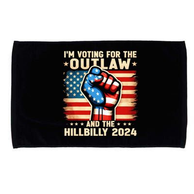 Im Voting For The Outlaw And The Hillbilly 2024 Us Flag Microfiber Hand Towel