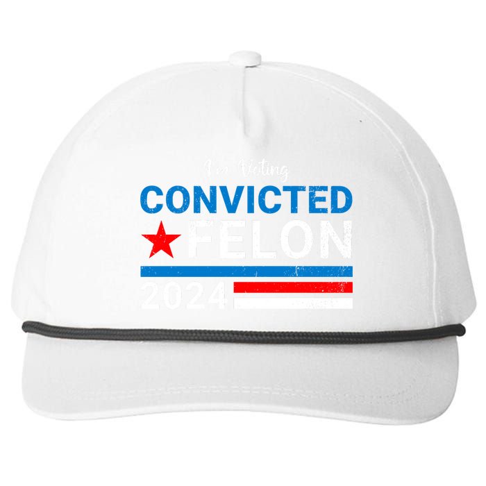 IM Voting For The Convicted Felon 2024 Funny Trump Snapback Five-Panel Rope Hat