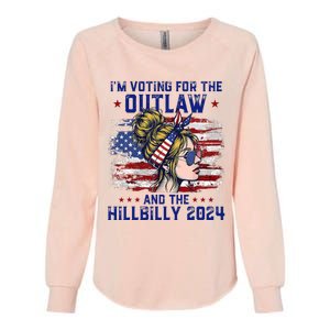 Im Voting For The Outlaw And The Hillbilly 2024 Us Flag Trump Vance 2024 Womens California Wash Sweatshirt