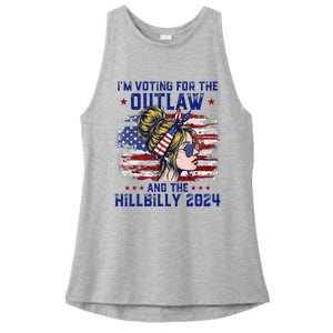 Im Voting For The Outlaw And The Hillbilly 2024 Us Flag Trump Vance 2024 Ladies PosiCharge Tri-Blend Wicking Tank