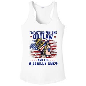 Im Voting For The Outlaw And The Hillbilly 2024 Us Flag Trump Vance 2024 Ladies PosiCharge Competitor Racerback Tank